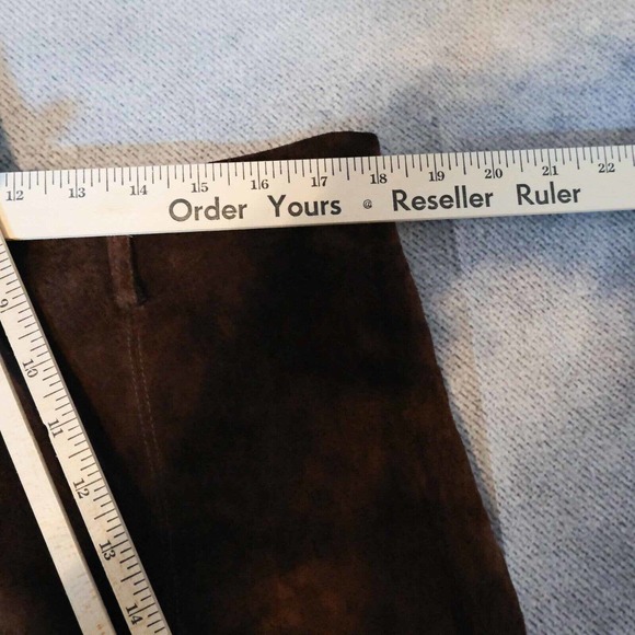 Garson Suede Womens Skirt 16 Knee Length Seems Fallcore Minimalist Casual Luxury - Picture 9 of 15